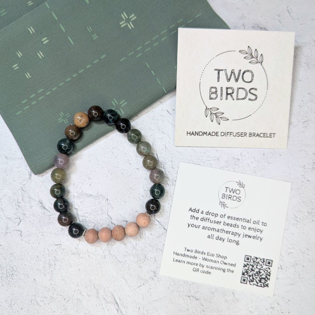 Gemstone Diffuser Bracelet - Fancy Jasper + Rosewood