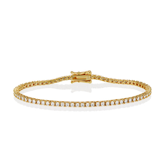 2mm Moissanite Tennis Bracelet in Yellow Gold