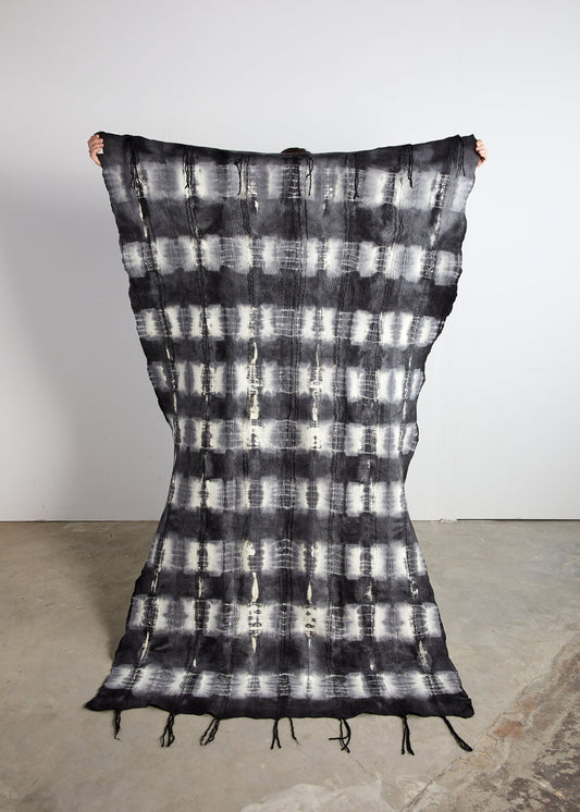 Adire Tye-Dye Lightweight Wool Throw Blanket
